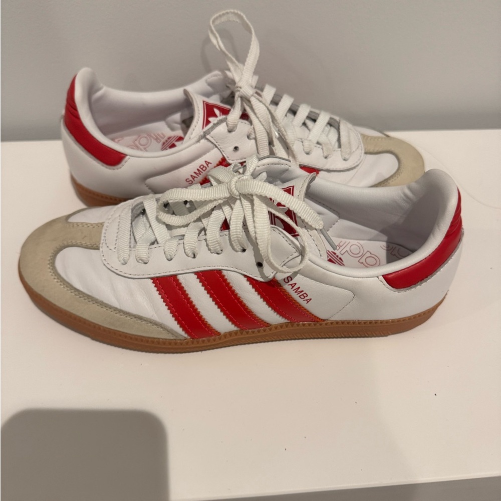 adidas Samba White and Red Sneakers
